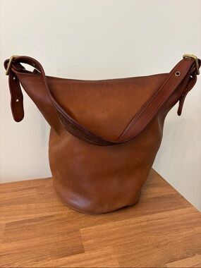 VINTAGE COACH RARE LATE 80S FEED SAC XL SHOULDER BAG MADE IN USA COWHIDE LEATHER